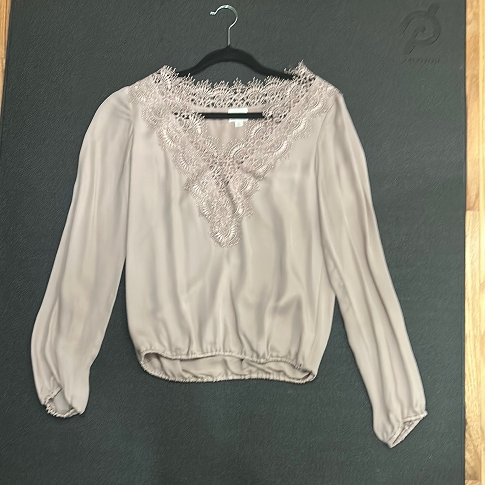 Cami NYC Lace Trim Blouse - Tan